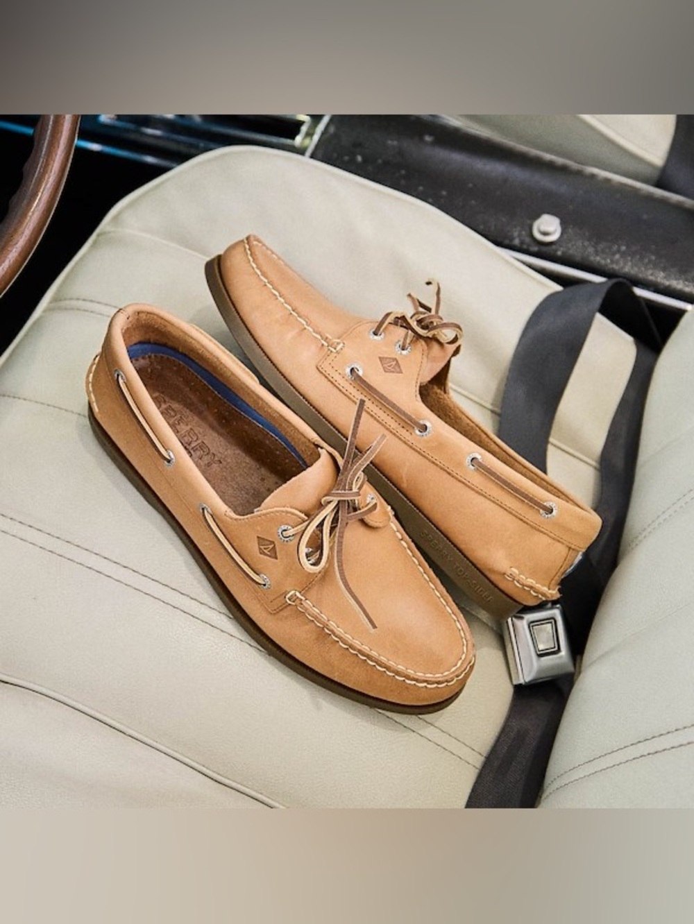 Sperry Classic Tan Leather 2-Eye Boat Shoes for Men